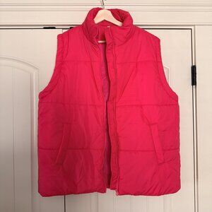 Hot Pink Puffer Vest, Size XL